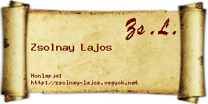 Zsolnay Lajos névjegykártya